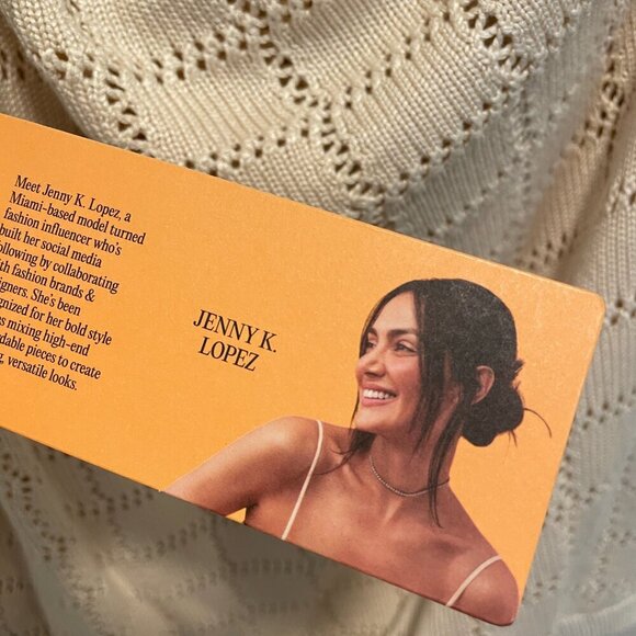 Future Collective Cream Pointelle Knit One Sleeve Sweater M NWT - Picture 5 of 7